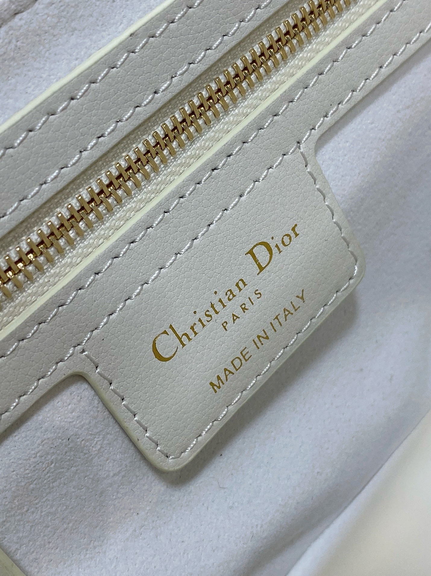 D10r Small Jolie Top Handle Bag Replica in White Cannage Calfskin