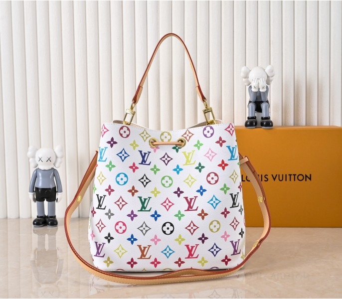 LV X TM Multicolored NeoNoe MM In White