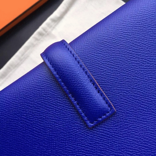 Electric Blue Epsom Replica H**me5 Jige Elan 29 Modern Clutch