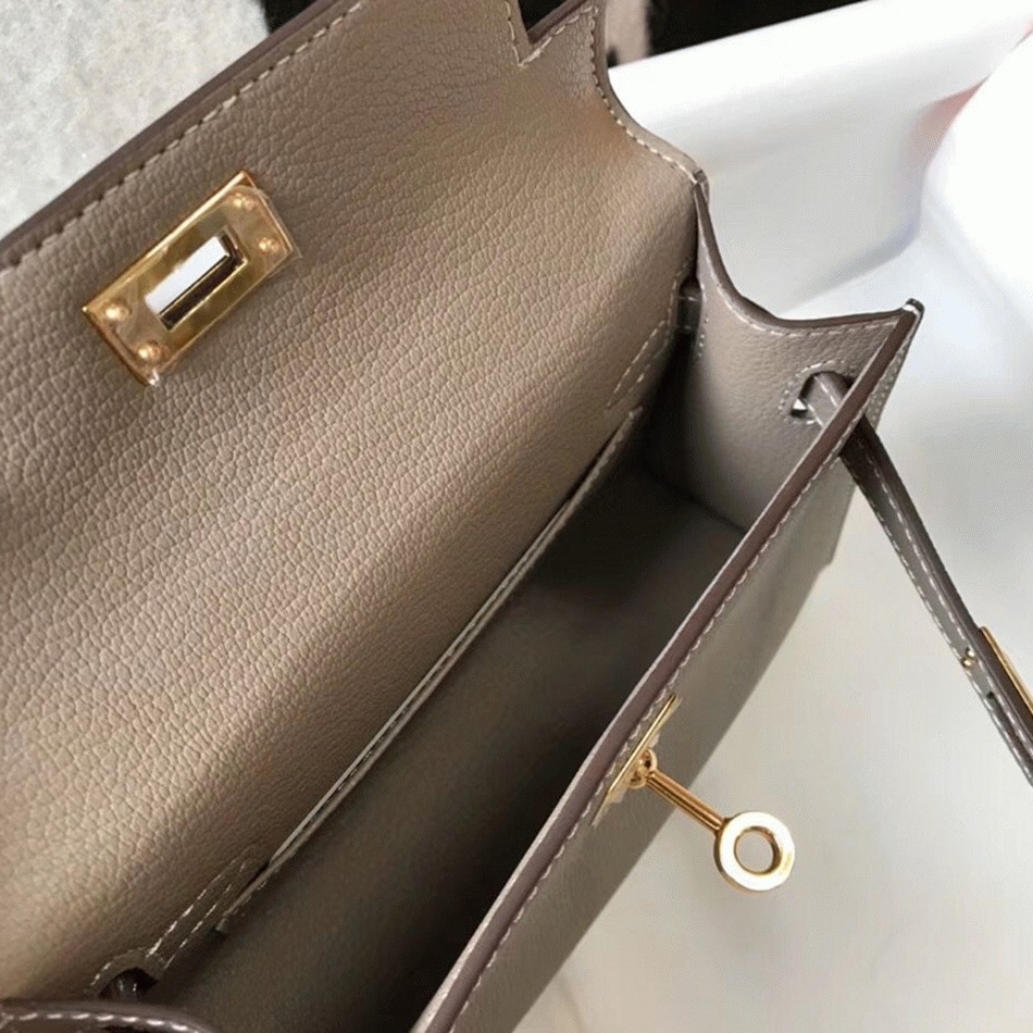 H**me5 Kelly Mini II Bag Fake in Gris Asphalt