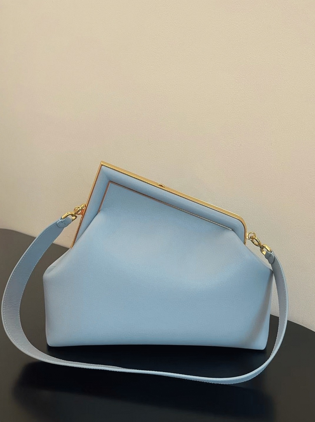Top Quality Fake F**di First Medium Bag In Light Blue Nappa Leather