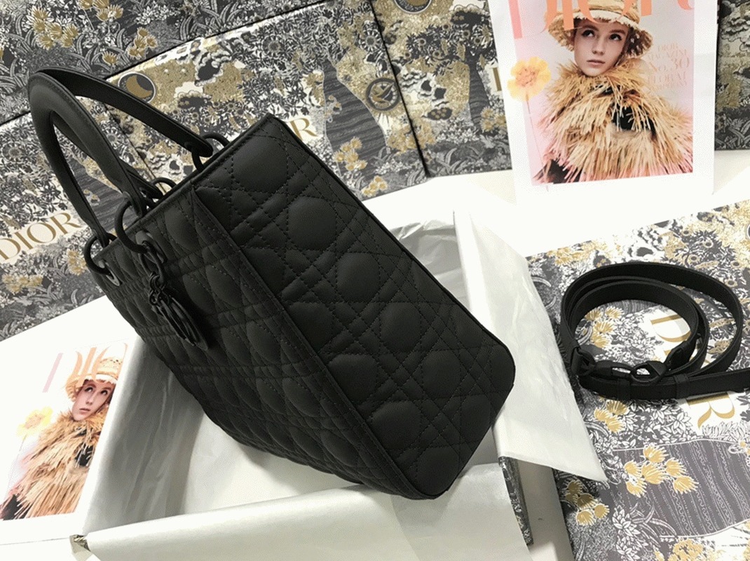 Black D10r Lady D10r Imitation Large Handbag