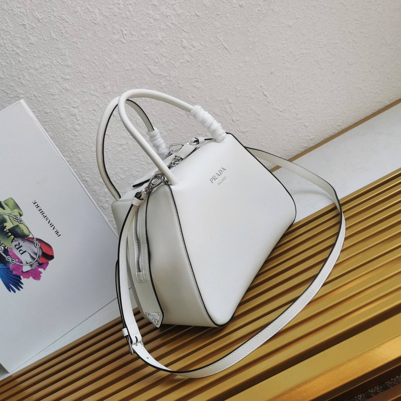 Pra*a S*pernova Small Top Handle Bag Imitation in White