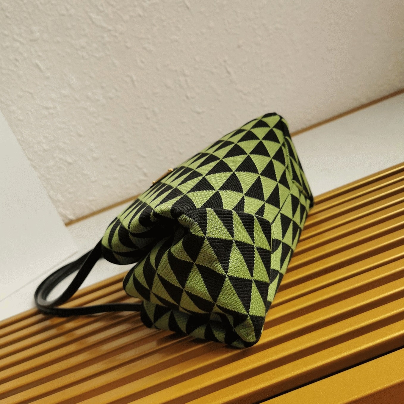 Pra*a S*pernova Small Shoulder Bag Replica in Black/Green