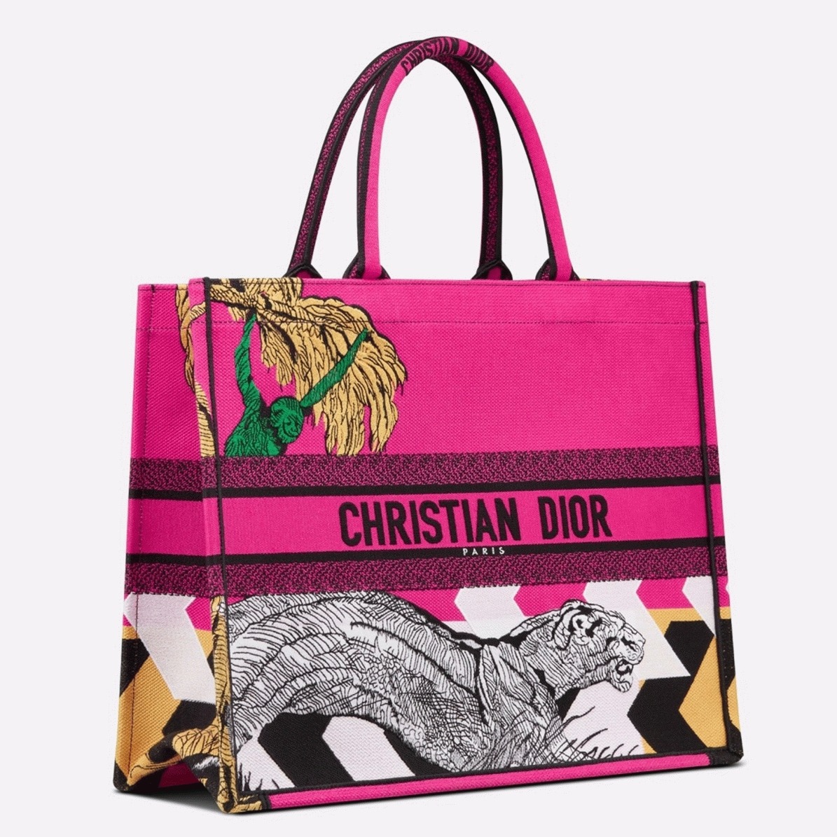 D10r Large Book Tote Bag Imitation in Toile de Jouy Zoom Pop Embroidery