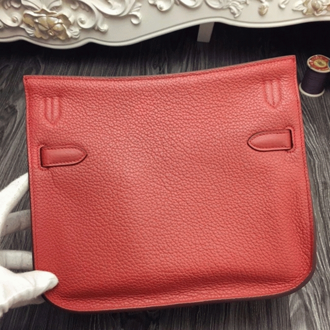 Large red fake H**me5 Jypsiere 31cm handbag