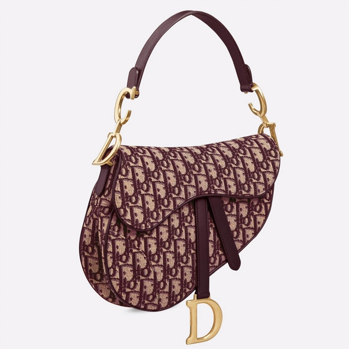 D10r Saddle Bag Faux in Burgundy D10r Oblique Jacquard