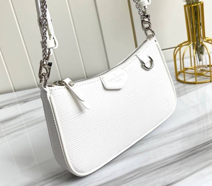 L0vis Vvtt0n Epi Leather Easy Pouch On Strap In Quartz White