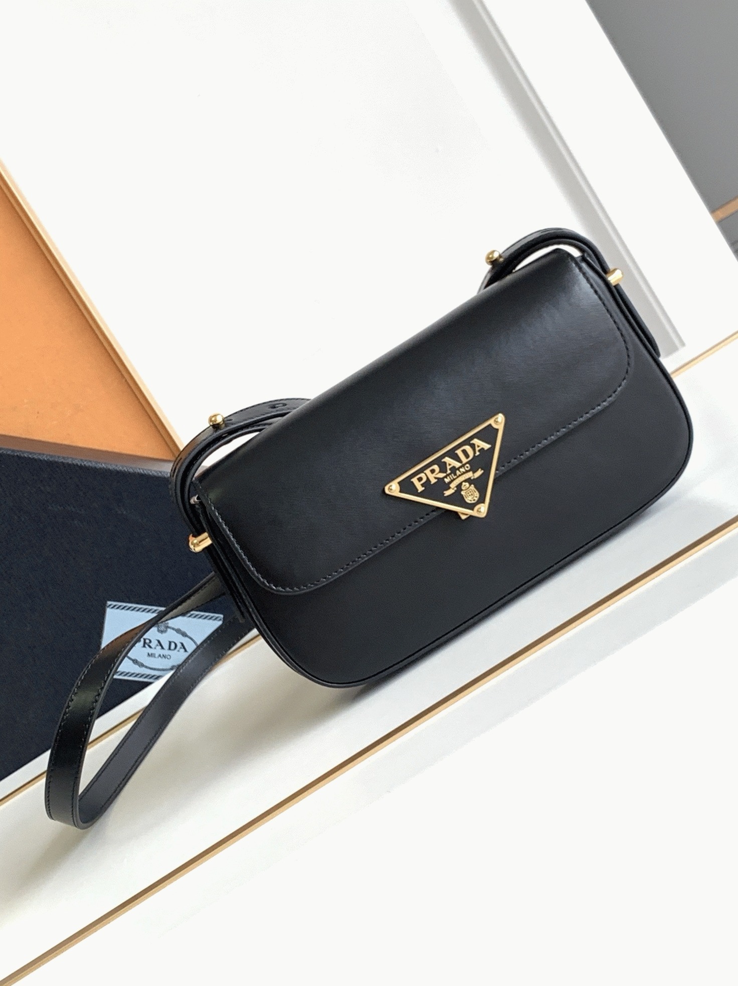 Pra*a Shoulder Bag Replica in Black