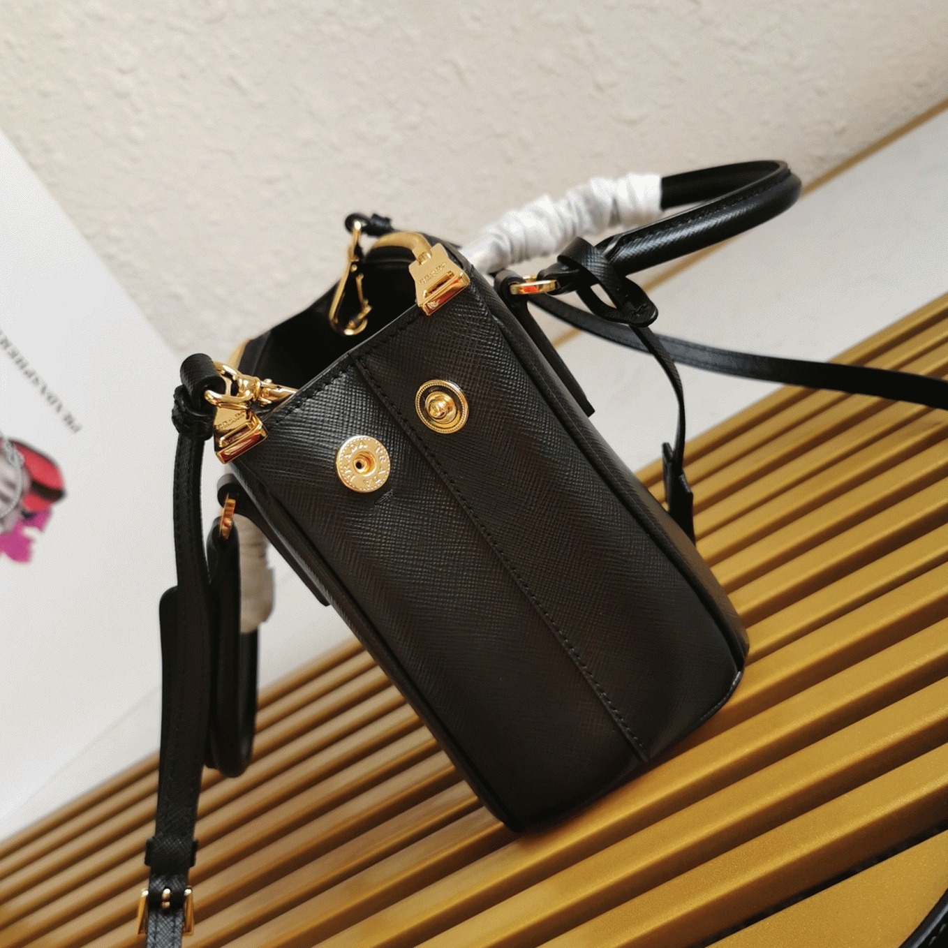 Black Pra*a Mini Galleria Bag Best Replica