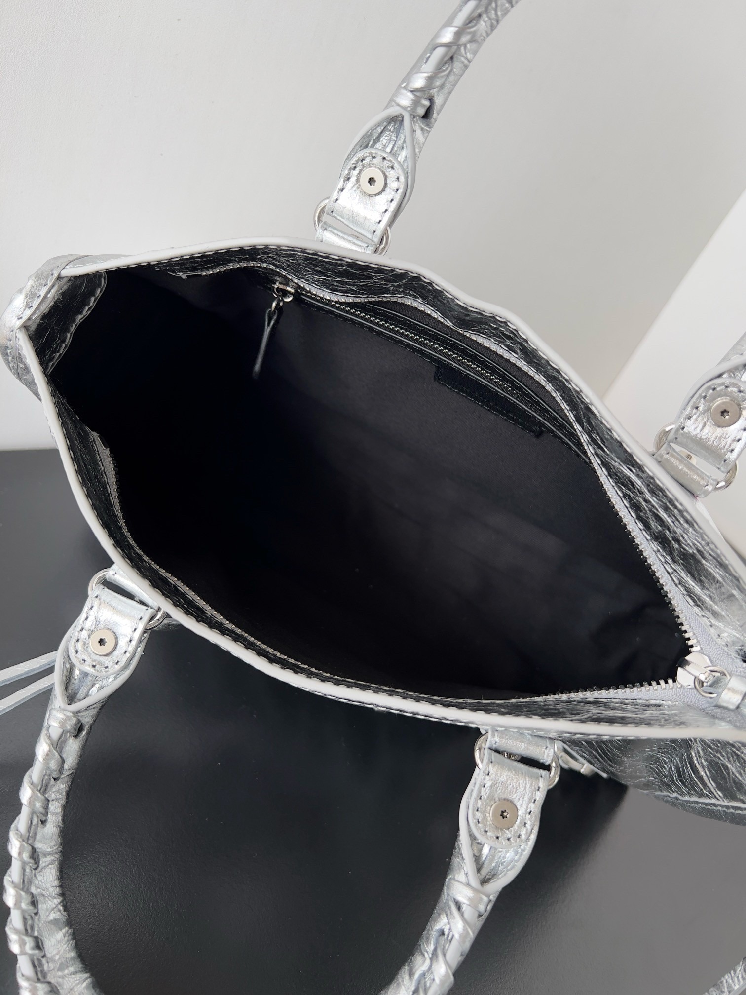 Knockoff Ba1en*iaga Le City Small Bag Silver Metallic Lambskin
