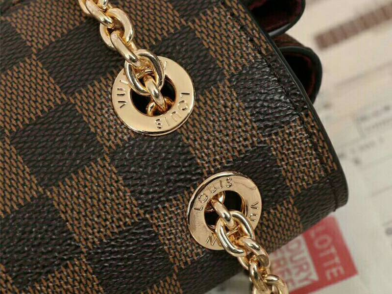 L0vis Vvtt0n Damier Ebene Canvas Vavin PM Bag In Bordeaux Red