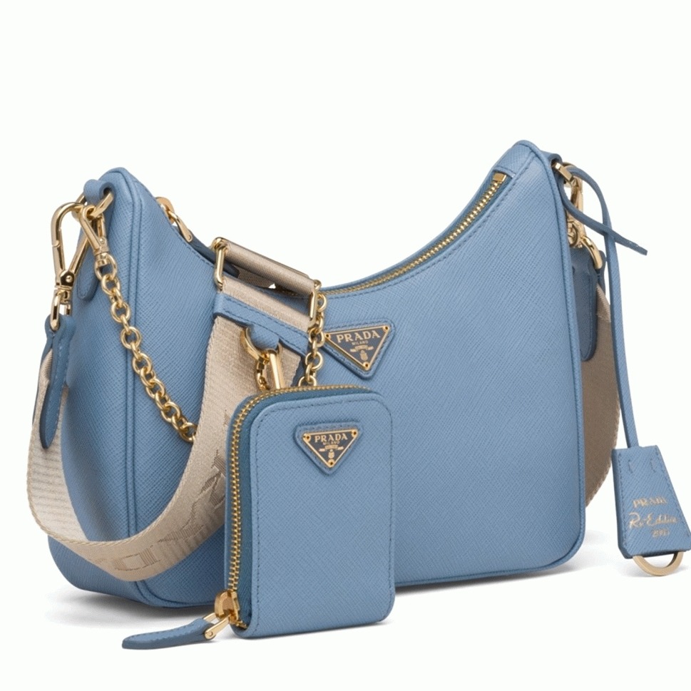 Pra*a Re-Edition Shoulder Bag Fake in Blue
