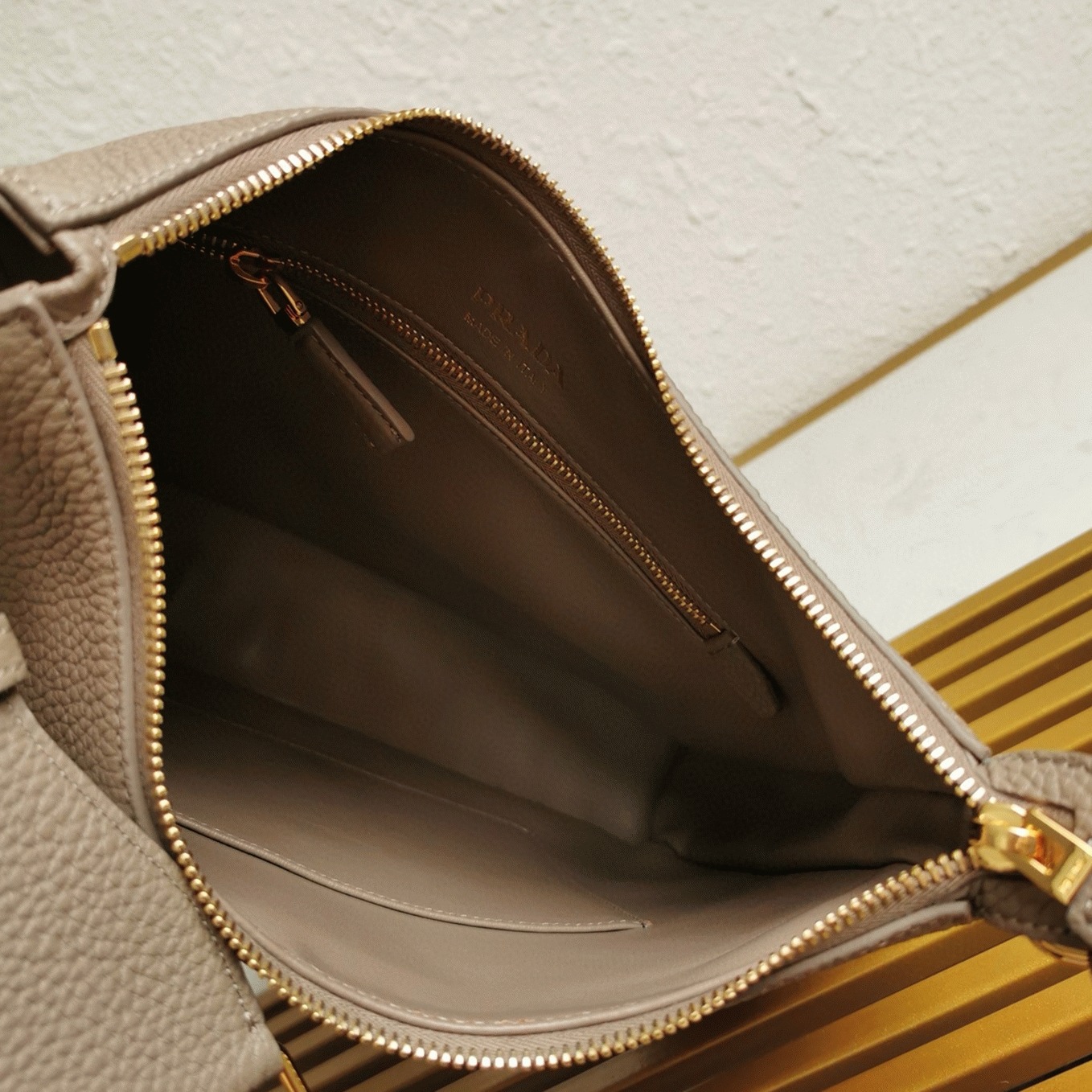 Pra*a Shoulder Bag Fake in Grey