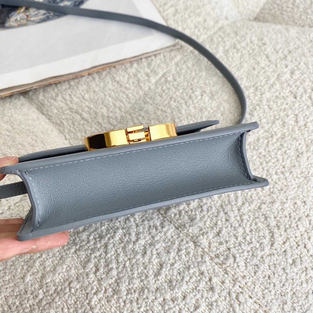D10r 30 Montaigne Micro Bag Knockoff in Grey Box Calfskin