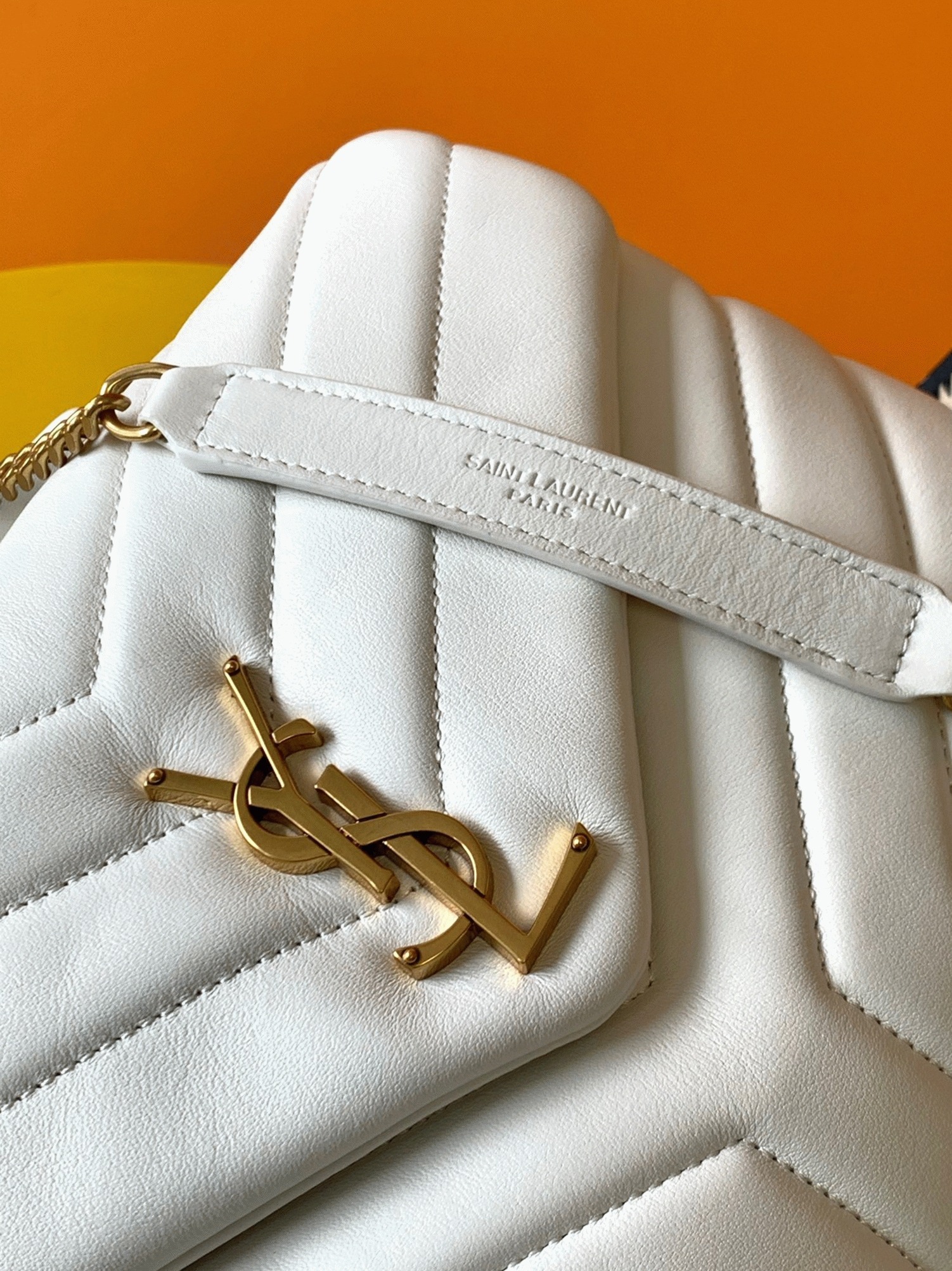 Replica Sa1nt Lau*nt LouLou Small Chain Bag White