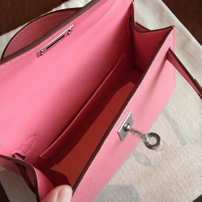Rose Confetti Epsom Budget Knockoff H**me5 Kelly 20cm Purse
