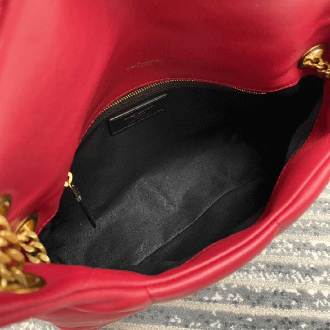 Replica Sa1nt Lau*nt Puffer Small Chain Bag Red Lambskin