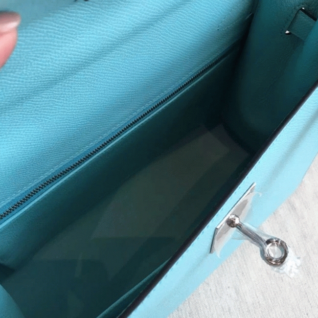 Blue Atoll Epsom Replica H**me5 Kelly Sellier 28cm Vibrant Purse