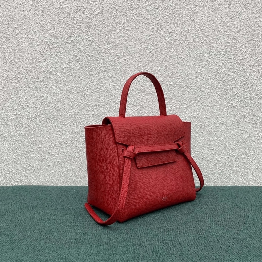 Ce1i*e Belt Nano Bag Knockoff in Red