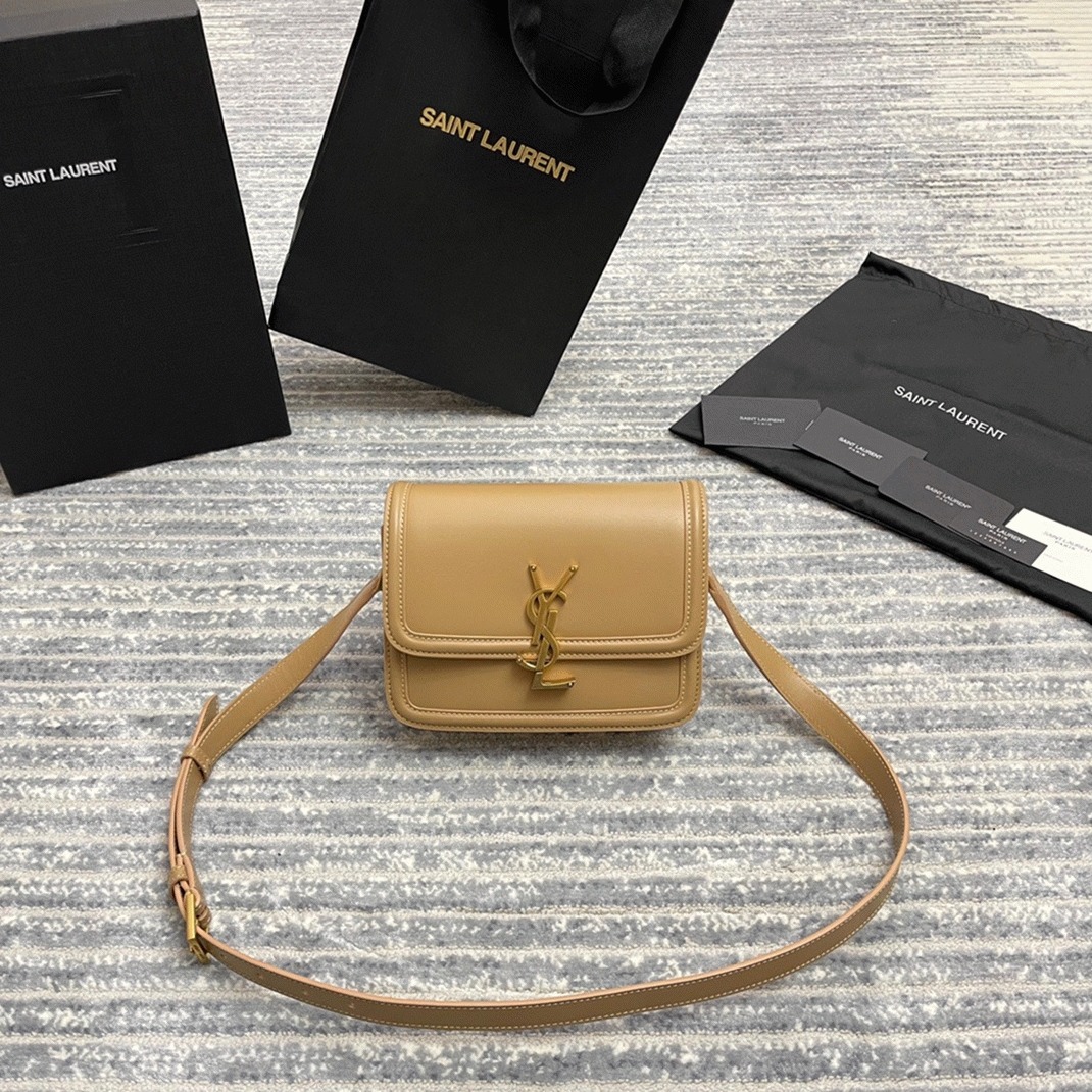 Replica Sa1nt Lau*nt Small Solferino Bag Dark Beige Calfskin