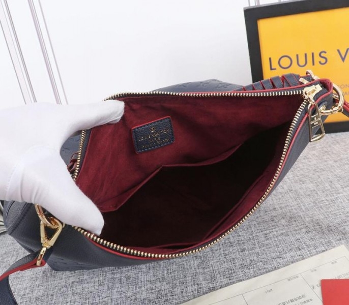 L0vis Vvtt0n Monogram Empreinte Leather Maida Hobo In Navy Blue