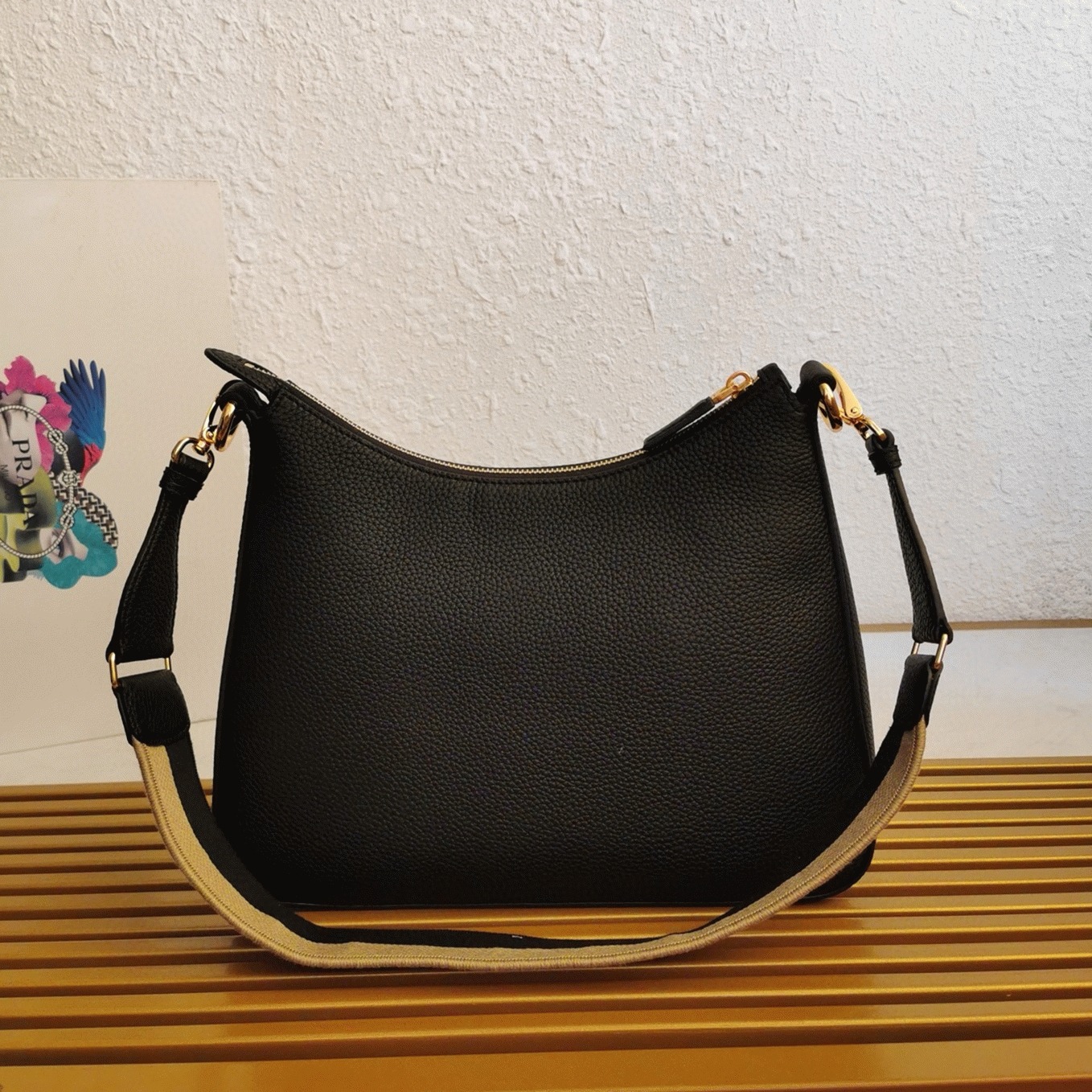 Pra*a Shoulder Bag Knockoff in Black