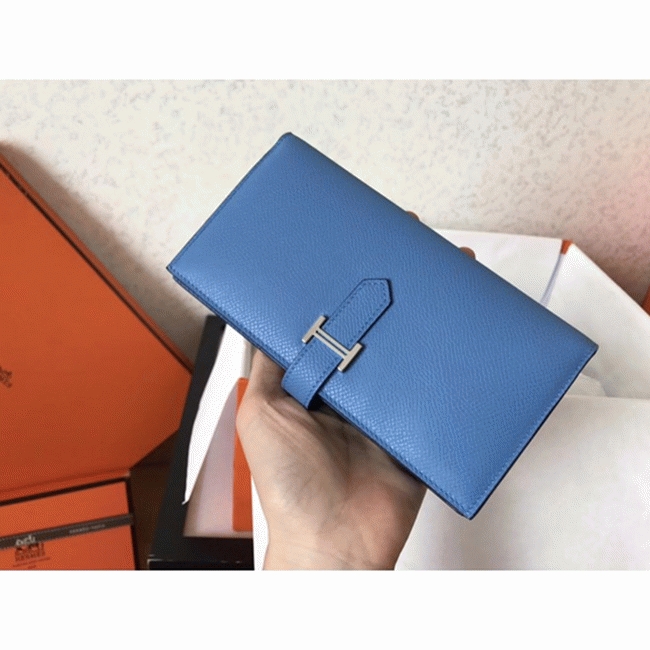 Blue Jean Epsom Replica H**me5 Bearn Wallet