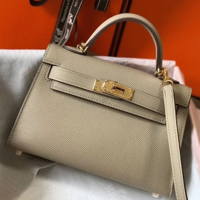 H**me5 Kelly Mini II Bag Fake in Gris Tourterelle