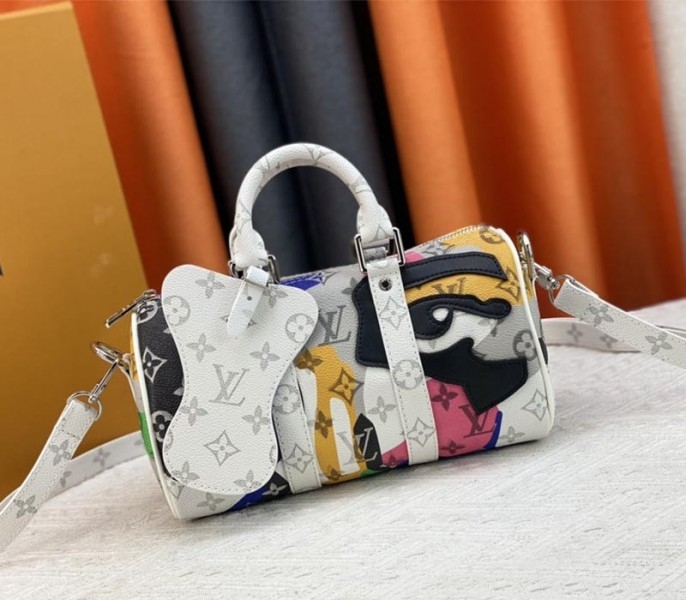 L0vis Vvtt0n J Hope X Keepall Bandouliere 25 Multicolor Travel Bag In Two Eyes Patches