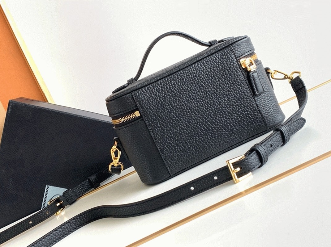 Pra*a Mini Vanity Bag Replica in Black