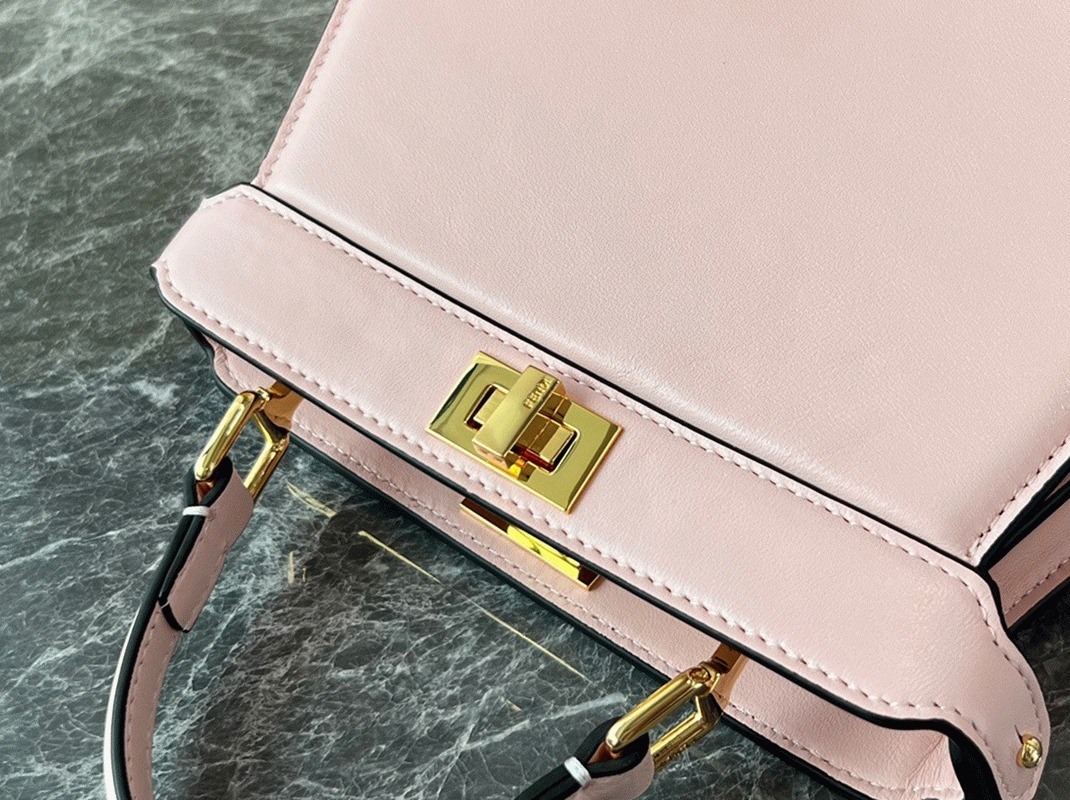 Top Quality Knockoff F**di Peekaboo ISeeU Petite Bag In Pink Nappa Leather