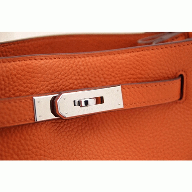 Orange Leather Replica Designer H**me5 So Kelly 22cm Vibrant Handbag