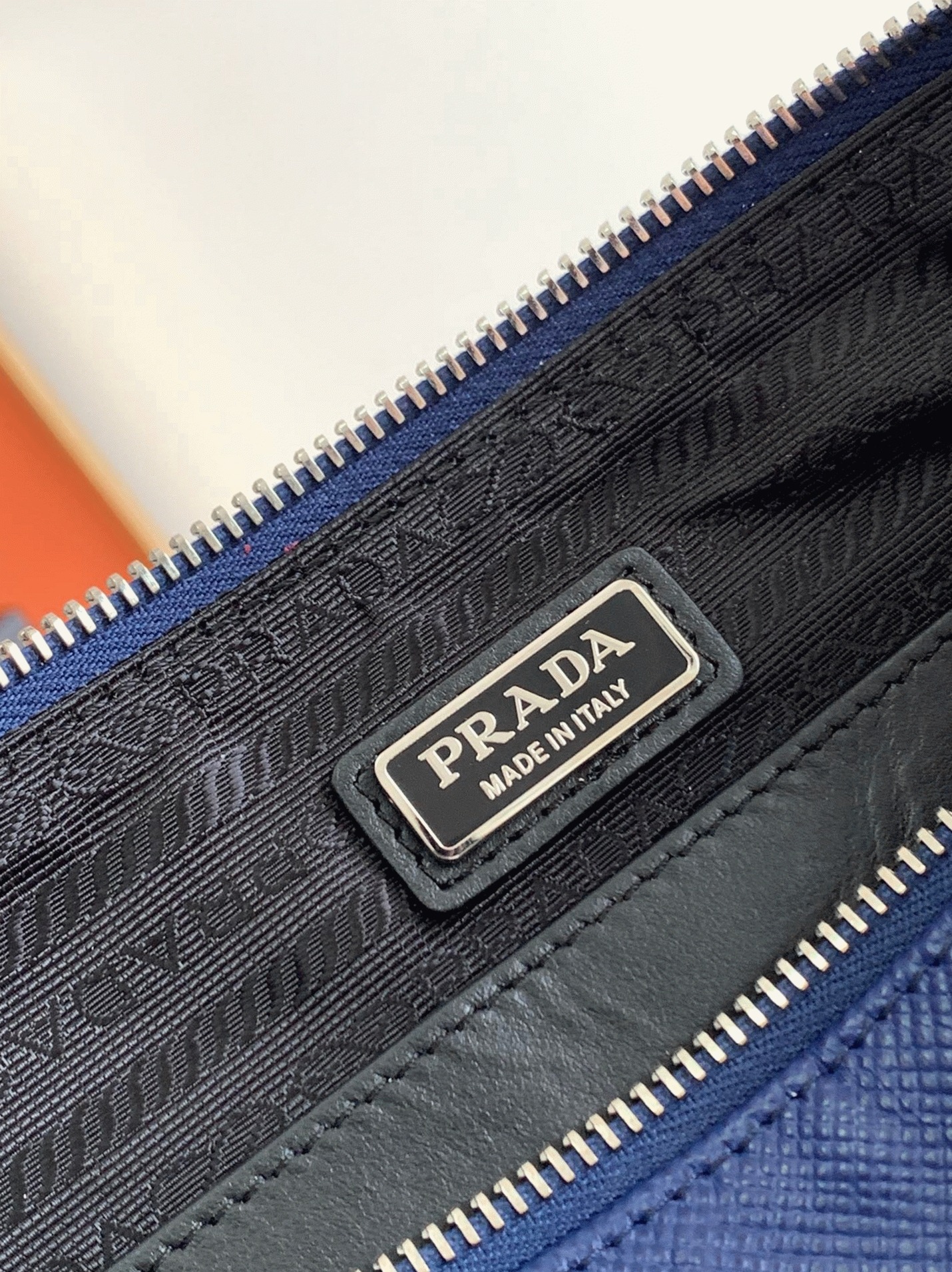 Pra*a Triangle Shoulder Bag Replica in Blue