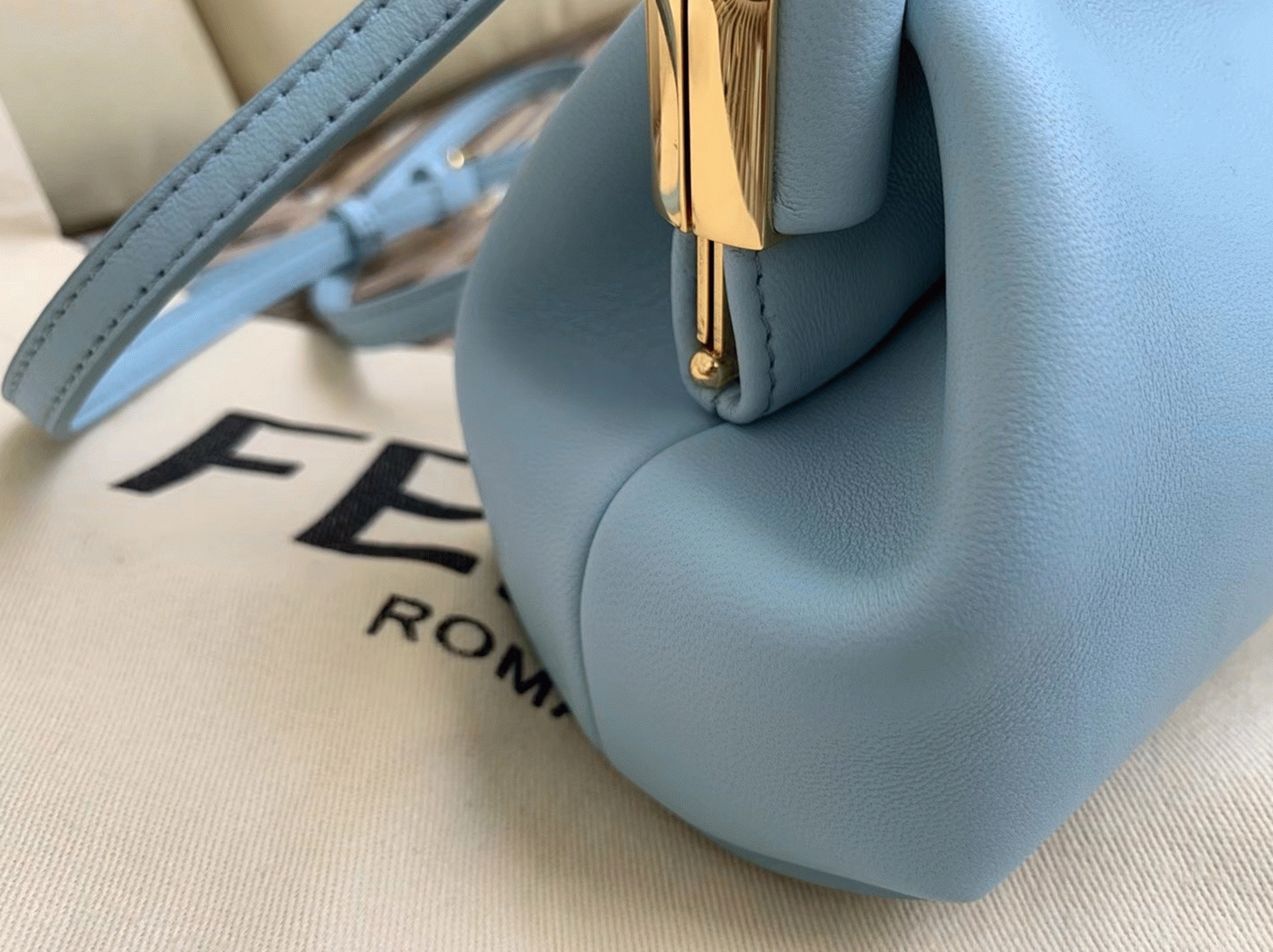 Top Quality Fake F**di First Small Bag In Light Blue