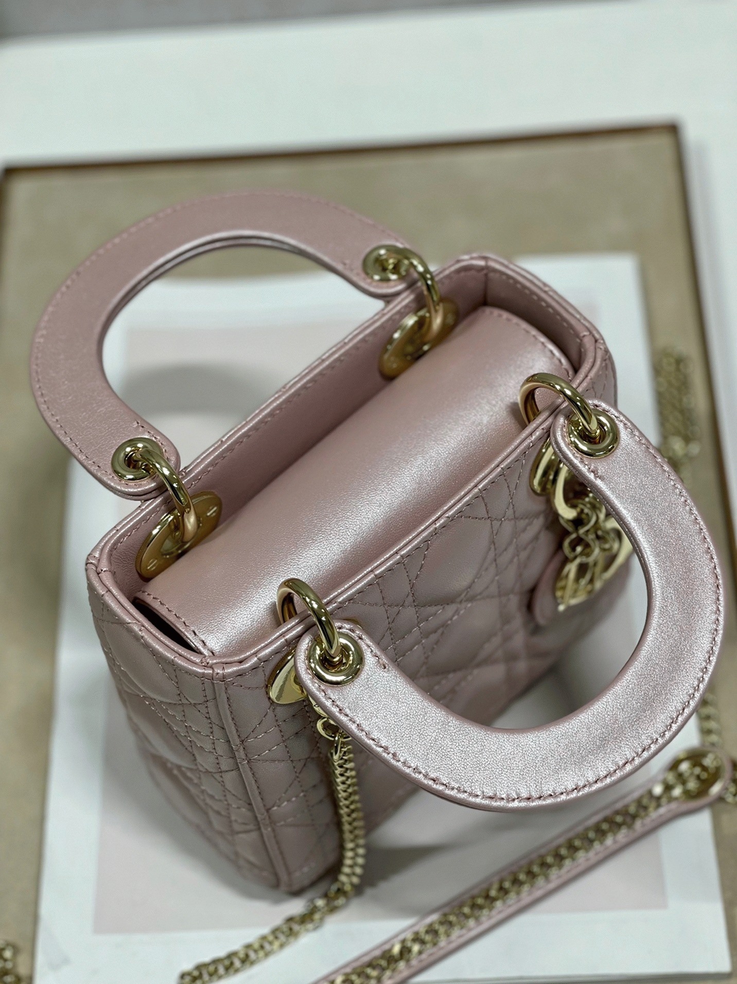D10r Lady D10r Mini Bag Fake in Lotus Pearlescent Lambskin