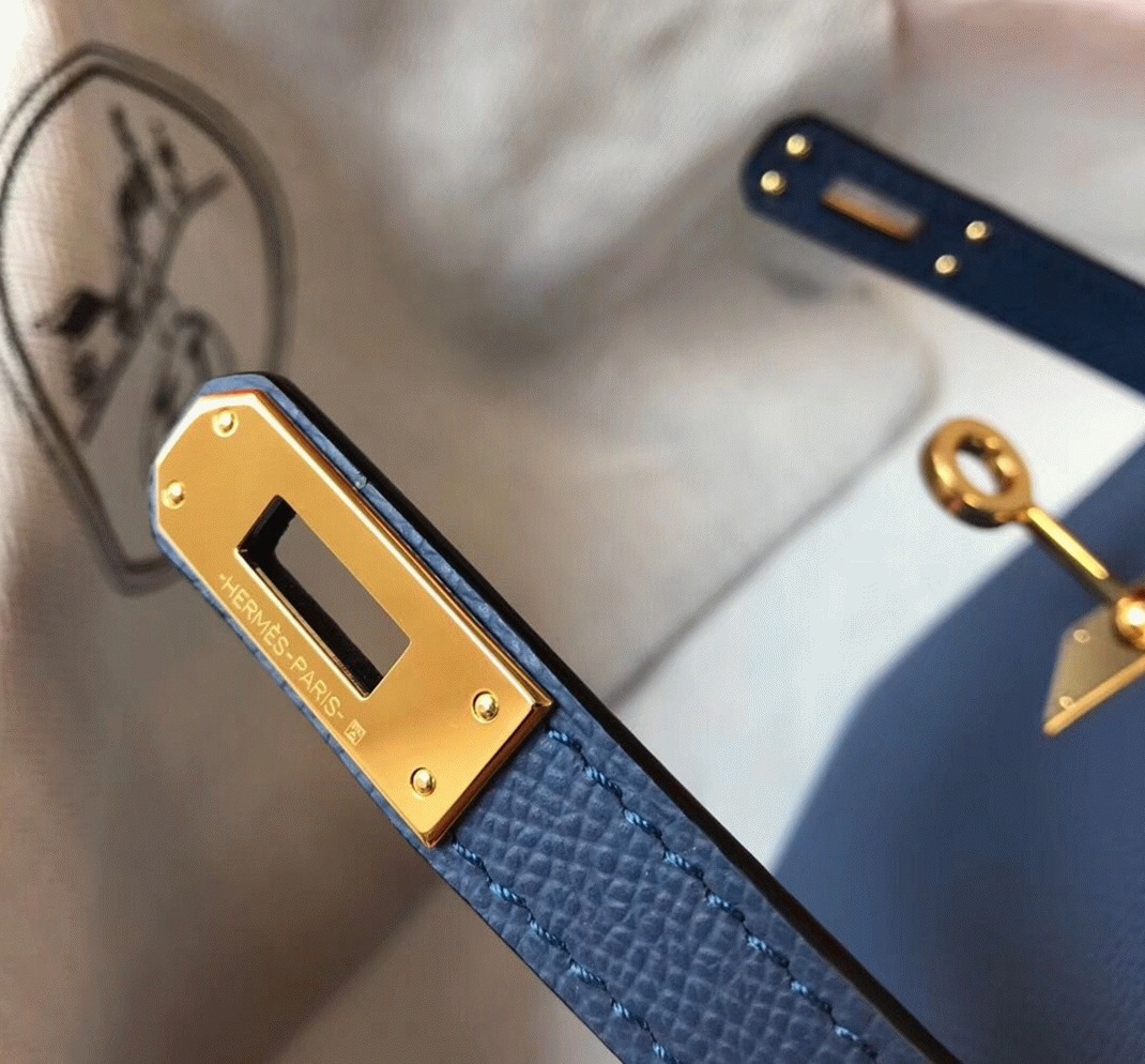 H**me5 Kelly Mini II Bag Fake in Blue Agate