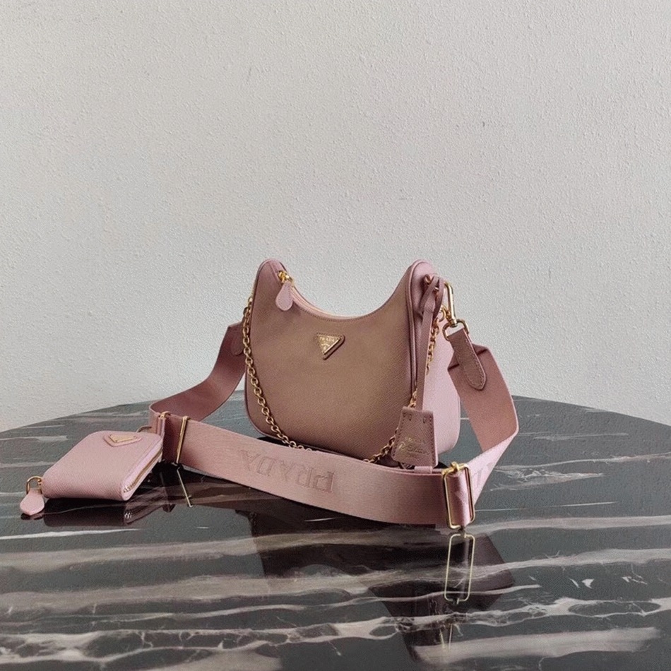 Pra*a Re-Edition 2005 Shoulder Bag Replica in Pink