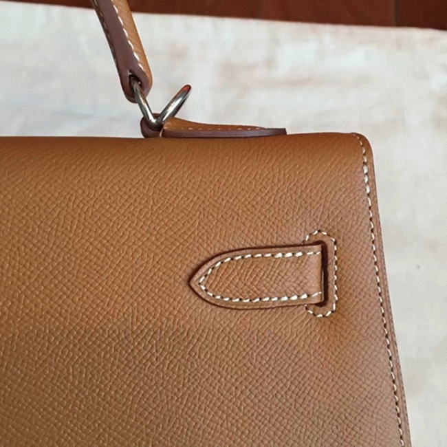 Brown Epsom Knockoff H**me5 Kelly 32cm Sellier Classic Purse