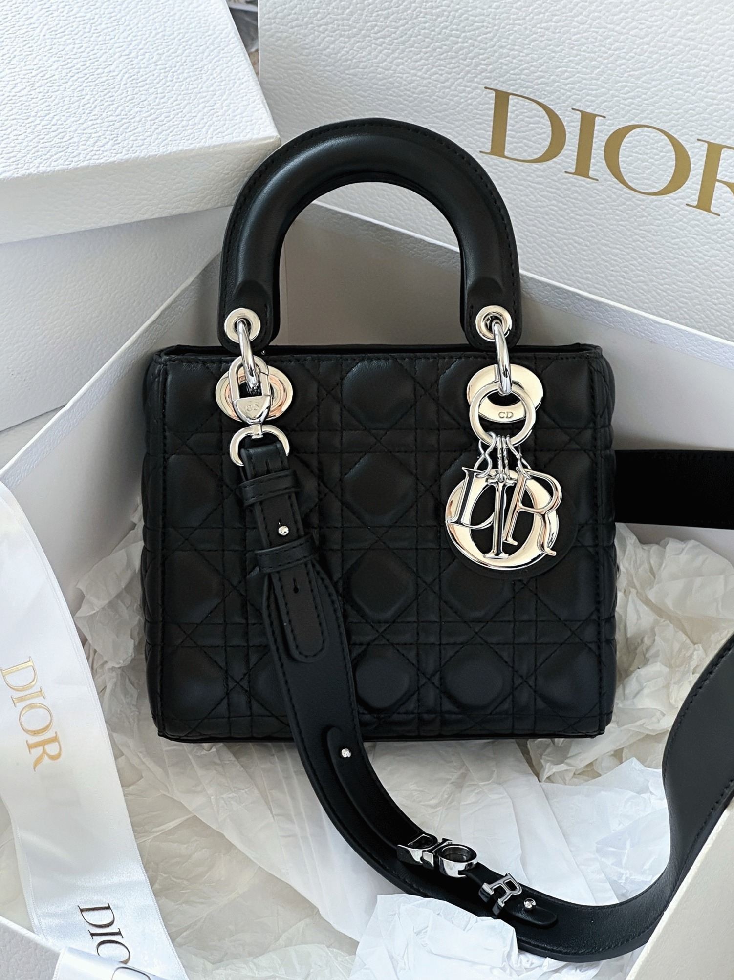 D10r Small Lady D10r My ABCD10r Bag Knockoff in Noir