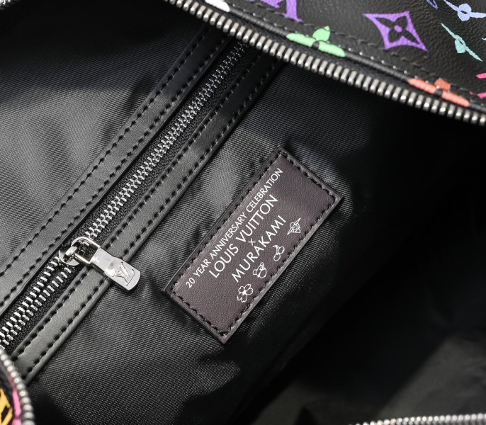 LV X TM Multicolored Keepall Bandouliere 50 In Black