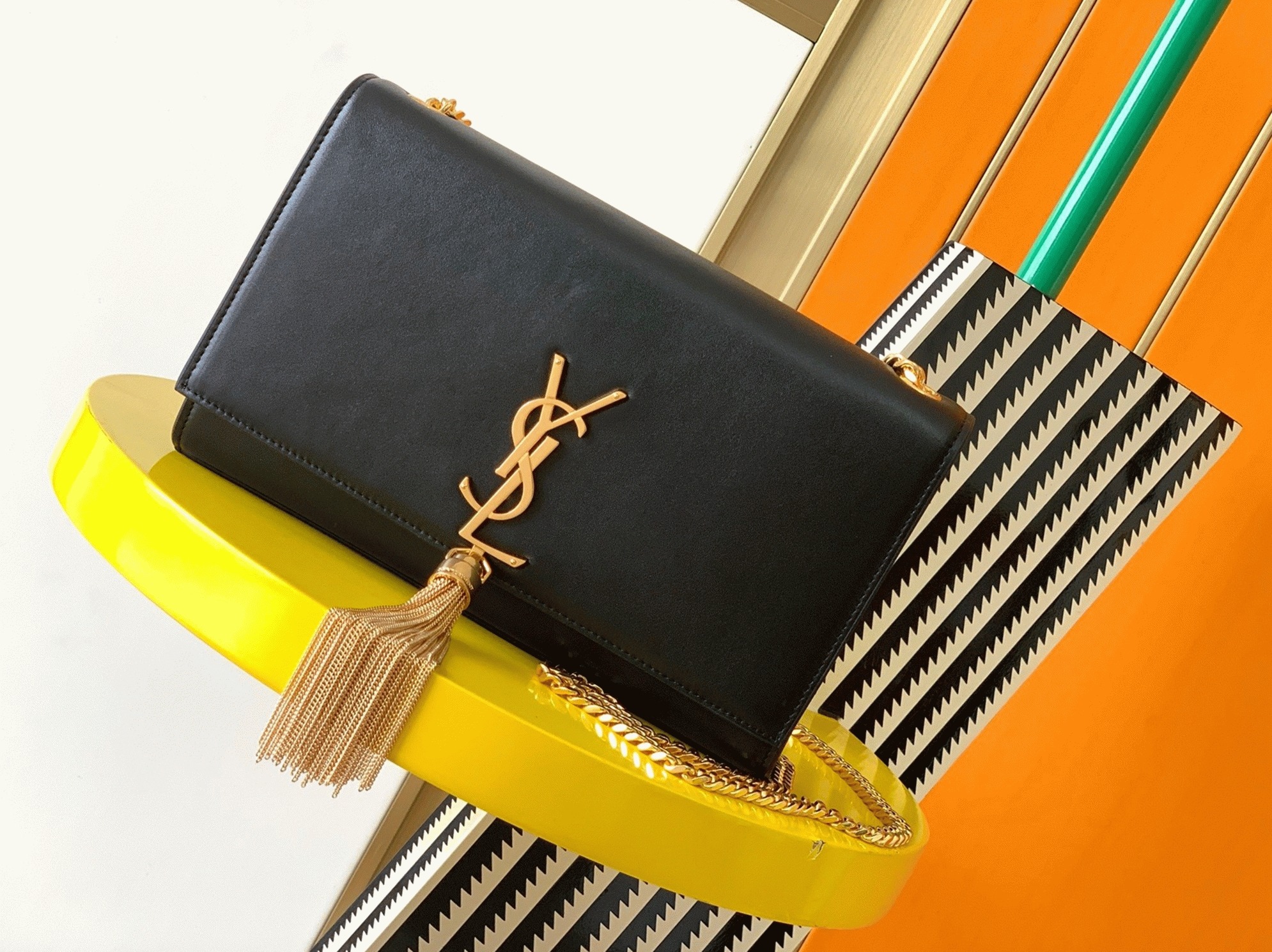 Fake Sa1nt Lau*nt Kate Small Chain Bag Black