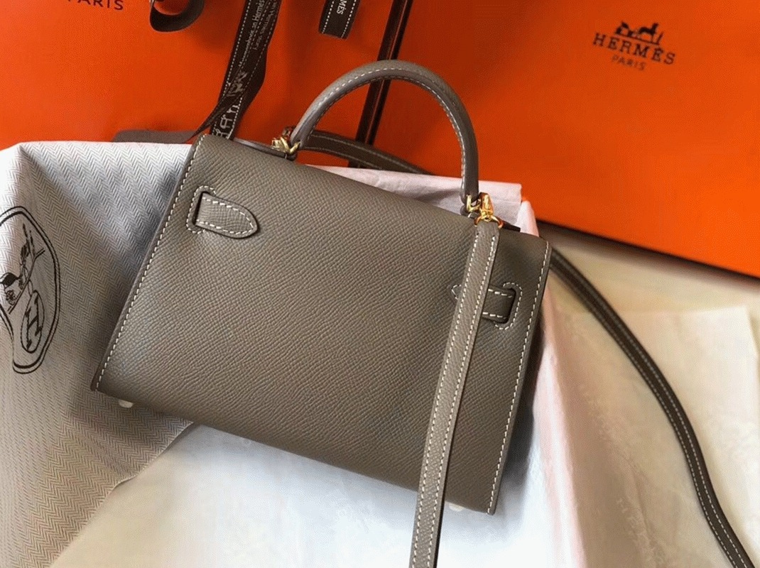 H**me5 Kelly Mini II Bag Replica in Taupe Grey
