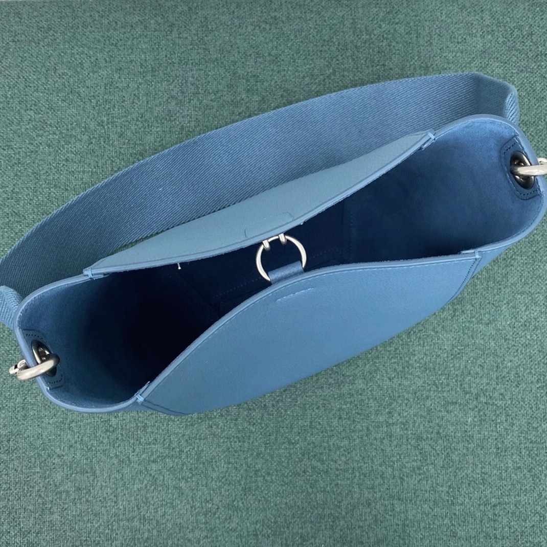 Top Quality Knockoff Ce1i*e Sangle Small Bucket Bag In Slate Blue Calfskin