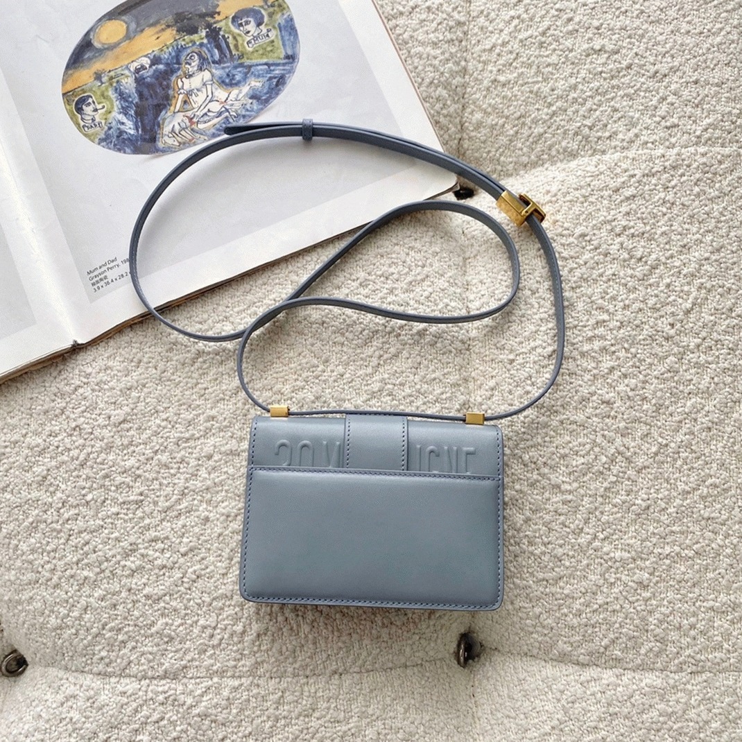 D10r 30 Montaigne Micro Bag Knockoff in Grey Box Calfskin