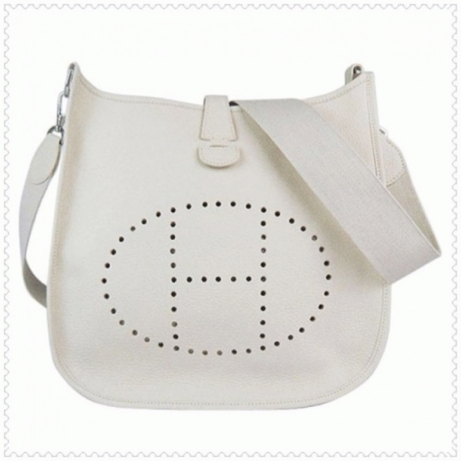 White Evelyne III Bag Designer Replica H**me5 Clean Look Purse
