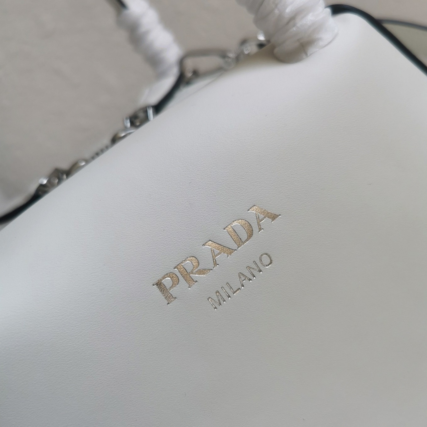 Pra*a S*pernova Small Top Handle Bag Imitation in White