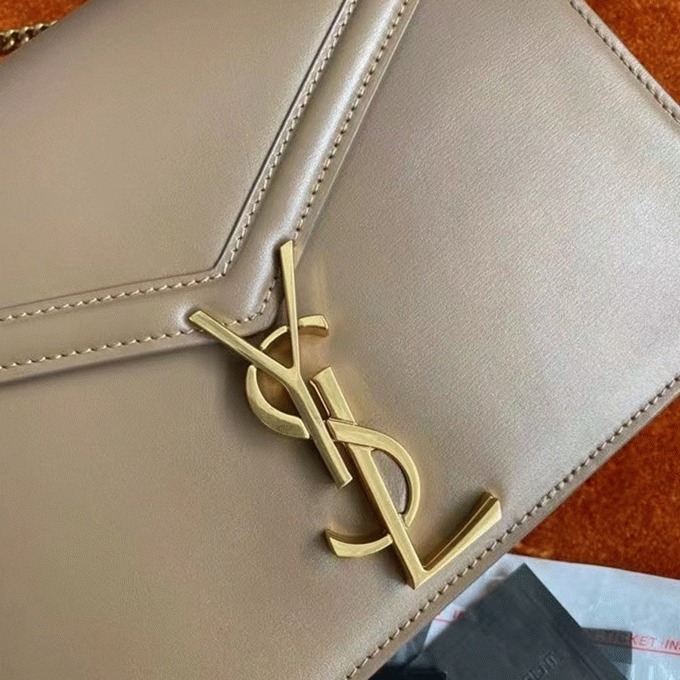 Fake Sa1nt Lau*nt Cassandra Medium Chain Bag Beige