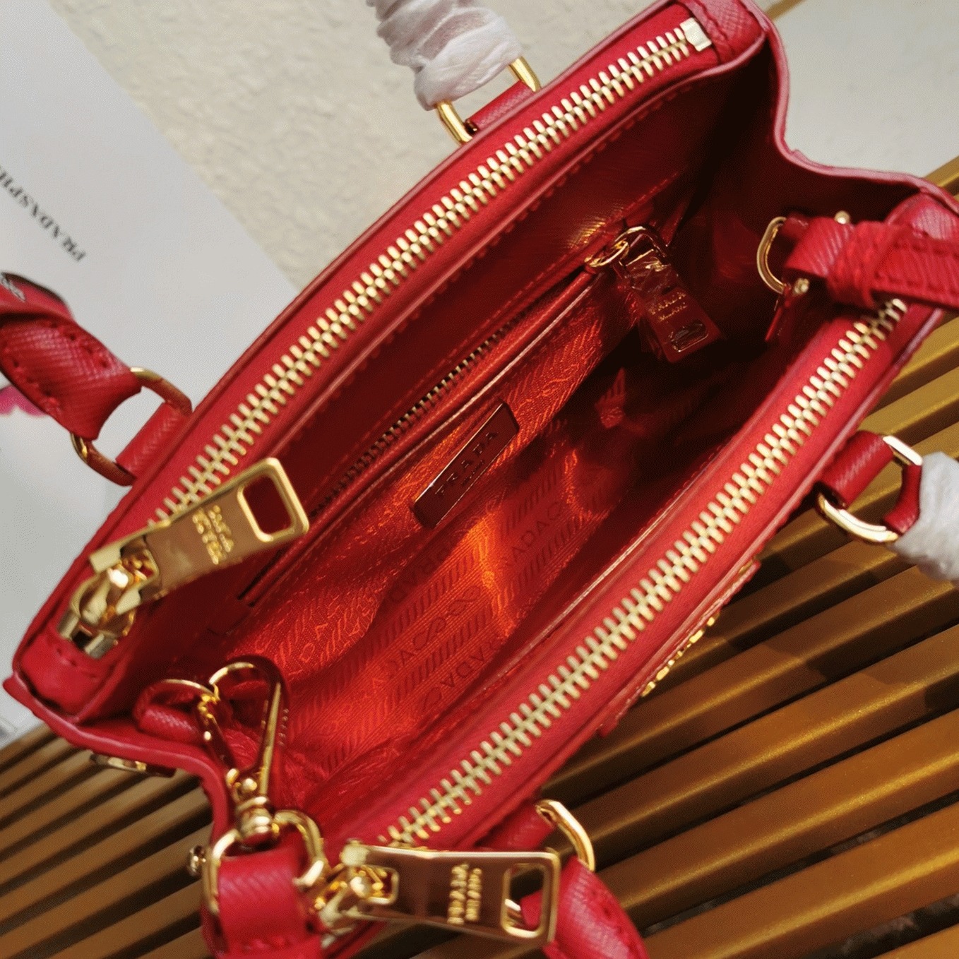 Red Pra*a Mini Galleria Bag Replica
