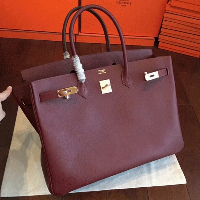 Bordeaux Imitation Copy H**me5 Birkin 40cm Handbag